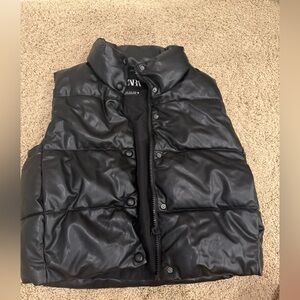 Zara Black Puffer Vest